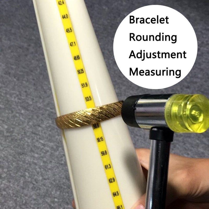 PHYHOO Bracelet Mandrel Shaping Bangle Bracelet Sizer Tool with Jewelry Mallet Jeweler's Hammer Bangle Size Measure Gauge - Image 2